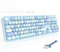MOFII Computer Keyboards Wired, Plug Play USB Full Size Typewriter Keyboard, Cute Colorful Aesthetic Keyboard with Foldable Stands for Windows PC Laptop (Blue Colorful)