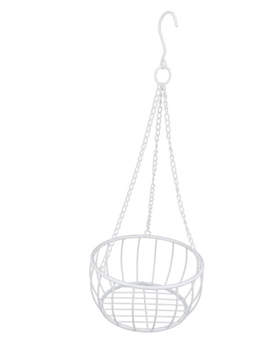 SEWOART Portavaso da Fiori Cesto Sospeso in Ferro Battuto Decorazione Murale Resistente alla Ruggine per Casa E Giardino