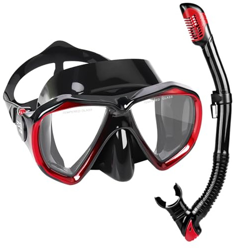 Snorkelset för vuxna, torrsnorkelset, snorklingsmask, anti-dimma, dykmask med snorkelset, professionell dykglasögon snorklingsutrustning för snorkling och dykning