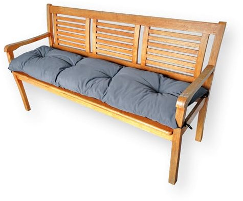 4L Textil Sitzkissen wetterfest Palettenkissen Outdoor Kissen Sitzauflage Rückenkissen Bankauflage Polsterauflage Gartenpolster Sitzkissen Bank Palettenauflage (120x60 cm, Dunkelgrau Uv-beständig)