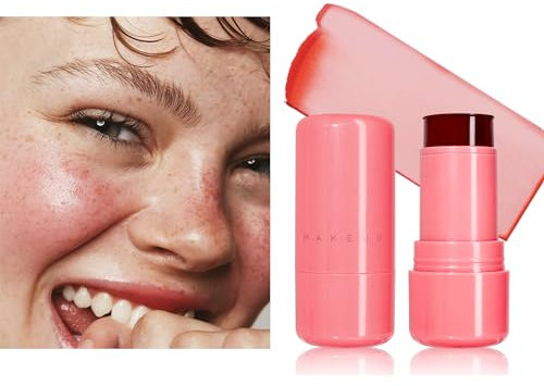Cooling Water Jelly Tint,Jelly Blush Stick,Long Lasting Milk Jelly Blush Stick-1,000+ Swipes Per Stick,Jelly Texture Moisturising,Buildable Watercolor Finish