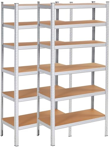 SPRINGOS Lot de 2 étagères en métal pour charges lourdes 110 x 225 x 50 cm