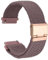 WOCCI 18mm Intrecciato Nylon Cinturino per Orologio da Uomo e da Donna, Regolabile Fibbia Oro Rosa (Woodrose)