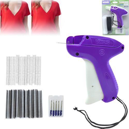 WTZWYFWJ Schnelles Fixiergerät Für Kleidung,Mini Quick Repair Garment Sewing Machine,Instant Button Garment Connector,Kleider-Etikettierpistole,Mikro-Tagging-Stichwerkzeug Für Kleidung,(violett)