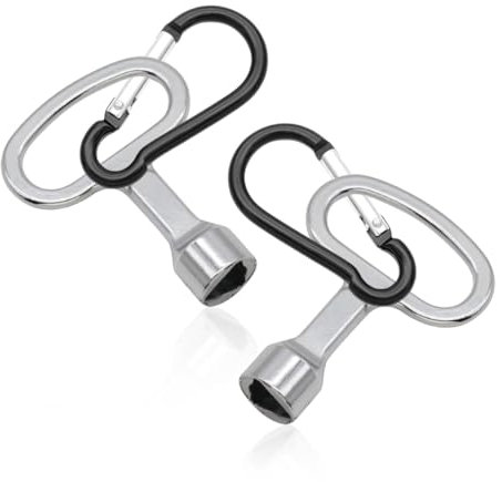 EIYVUAL Cle Triangle, 2 Pcs Clef Triangle, Clé Triangle Poubelle Clef Triangle pour Poubelle Jaune Clé Triangulaire en Métal pour Bac de Tri Compteur Electriques