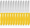 targzier Tafelmesser Set 12 Stück, Hochwertige Frühstücksmesser mit Wellenschliff,Gelb Tomatenmesser,Scharfe Messer für Brotzeit,Edelstahl Brotmesser,Anti-Rost Besteck Messer Set&Spülmaschinenfest