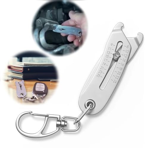 Portable Precise Thread Size Checker Keychain, Precise Bolt Size Finder Keychain, Thread Measurement Checker Tool, Quick Hand Measuring Tool (1 pack)