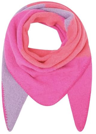 FASHION YOU WANT XXL Schal flauschig schal-tuch damen dicker dreieckstuch groß Wolle 3 FARBIG Farben kuschelig (vorne fuchsia)