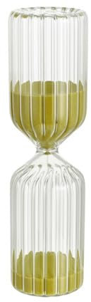 Baroni Home Sablier avec Sable en Verre, sablier décoratif pour Salon, Chambre à Coucher, Bureau et étude, Sablier 30 Minutes, 5,5x5,5x20 cm (Cylindrique Doré)