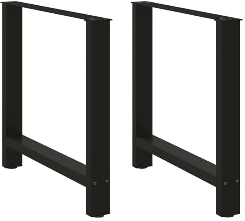 vidaXL Gambe per tavolo da pranzo nere 2 pz 70x(72-73) cm in acciaio