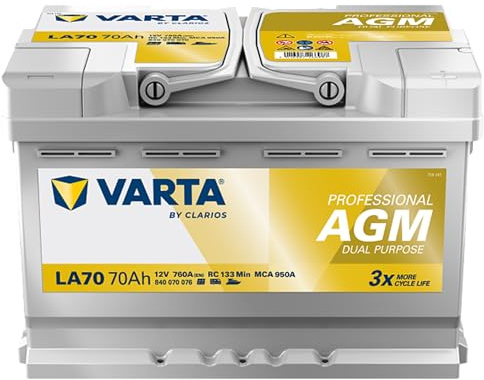 Batterie VARTA Professional AGM Dual Purpose LA105-12V 105Ah 950A - 840105095 - Pour camping-cars, caravanes et bateaux à forte demande énergétique.