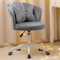 ALEAVIC Bürostuhl Ergonomisch, Drehstuhl Höhenverstellbar, Schminkstuhl drehbar mit Rollen, Homeoffice Stuhl, Schreibtischstuhl für Arbeitszimmer, Schlafzimmer, Samt (Grau)