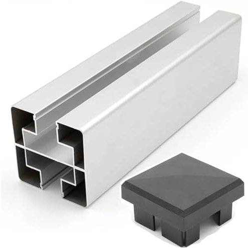 HORI® Design Pfosten | WPC Sichtschutz | Aluminium | Stecksystem | Zaun | Garten | Gartenzaun | Lamellenzaun | Windschutz | Zaunelemente I Silber I für 180 cm Zaunhöhe I zum Aufschrauben