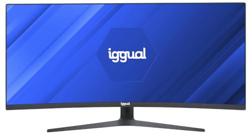 iggual Monitor UltraWide Curvo 34 21:9 WQHD 3440x1440px, 165 Hz, FreeSync, HDR, R1500, VA, 2xHDMI 2xDP, VESA 75x75, Regulable inclinación y rotación
