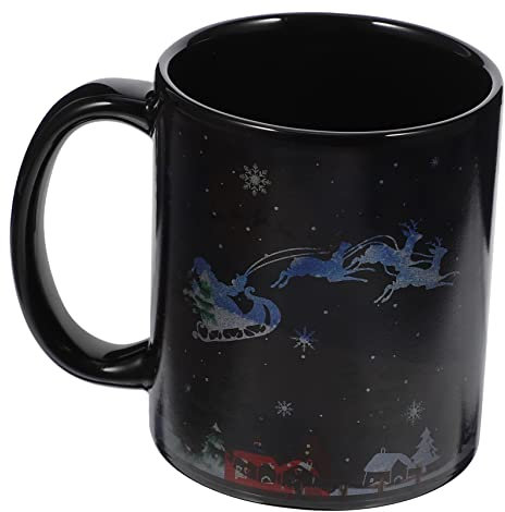 Ciieeo Thermochromic Ceramic Snowman Mug Christmas Changing Mug Heat Cartoon Snowman Cup for Coffee Soup Cereal