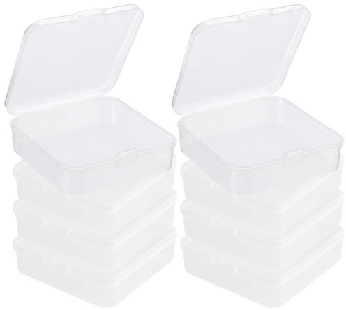 8 Stück Aufbewahrungsbehälter aus Kunststoff mit Deckel, aufbewahrungsbox mit deckel klein,air up,aufbewahrungsbox klein,für Kleinteile,kleine Perlen,und andere Bastelzubehör(7.2 x 7.2 x 1.8 cm)