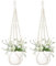 Lunriwis 2PCS Makramee Blumenampel, Böhmischen Stil Blumentopf Hängend, 35 Inch Terassendeko Pflanze Hängeampel, Blumenampel Hängend Innen-und Außenbereich Balkon Dekoration