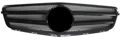 SQIFBA Auto Front Grill Oberen Kühlergrill Für Mercedes Für Benz W204 C-Klasse C63 C250 C300 C200 C350 2007-2012 2013 2014 Gloss Black Abs Grill Kühlergrill