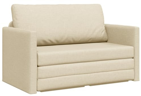 vidaXL Boden-Sofabett 2-in-1 Creme 124x71x78 cm Stoff