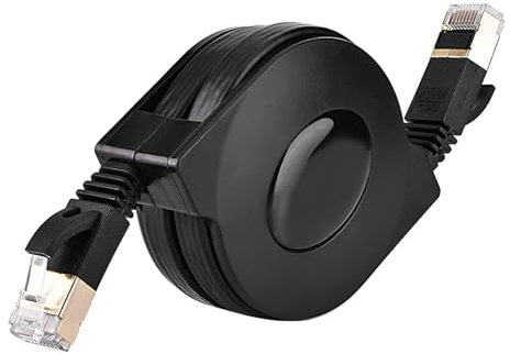 Ouitble Einziehbares Ethernet-Kabel CAT6 RJ45-Netzwerkkabel Ausziehbares Ethernet LAN-Netzwerkkabel für PC flaches Hochgeschwindigkeits Modem Router (2m)