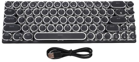 Yanmis RGB -Gaming -Tastatur, 68 Tasten Kompakt Verdrahtet Tastatur 60% LED Backlight Mechanical Feel Plug Play für PC Gaming Business Work (Schwarzer Farbe Blauer Schalter)