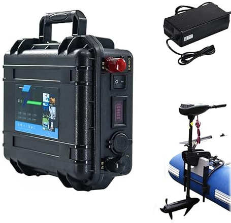 HJGHY Batteria al Litio per propulsore Esterno per Barca elettrica da 12V 24V 48V 60Ah 80Ah 100Ah 120Ah Batteria per propulsore Marino per elica di Barca da Pesca
