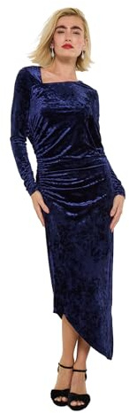 Joe Browns Women's Asymmetric Hem Crushed Velour Dress Asymmetric Hem Crushed Velour Dress