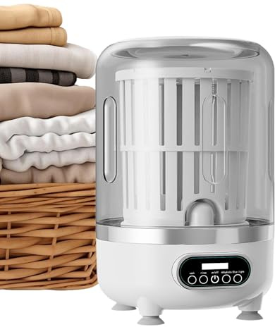 Yplkm Portátil - 3L Recargable con Cesta Giratoria | Máquina Pequeña de Viaje para Sostenes | Para Ropa Interior Calcetines Ropa de Bebé de Mascota Traje de Baño Camisetas