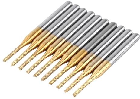 Dioche 1 8ème Roun10PCS 1.5mm Fraise en Bout CNC PCB Gravure Bit Tungstène Enduit /8 Tige pour Fraisage de Haute Précision