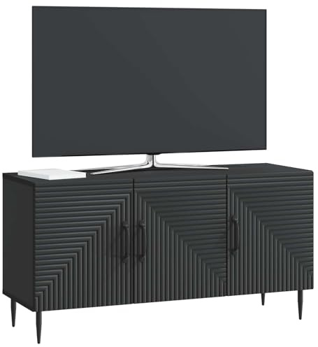 vidaXL TV-Schränk Schwarz 99 x 34,5 x 50 cm Holzwerkstoff, Vintage Rechteckiger TV-Schrank, platzsparende Medienkonsole, stylisches Möbelstück für Dein Wohnzimmer