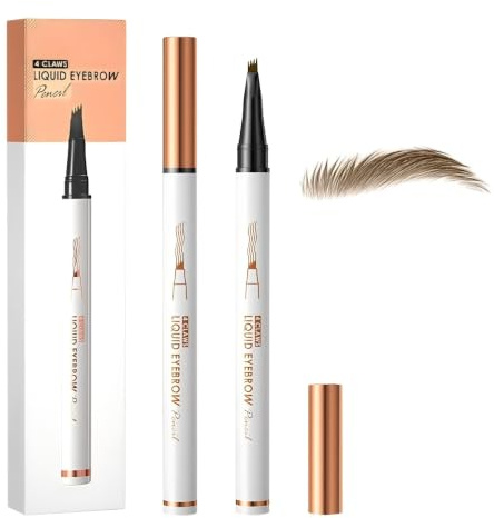 2 Stück Professional Makeup Augenbrauenstift, Wischfester Augenbrauenfarbe, Sorgt für Natürlich Aussehende, Definierte Augenbrauen (Hellbraun(2 Stück))