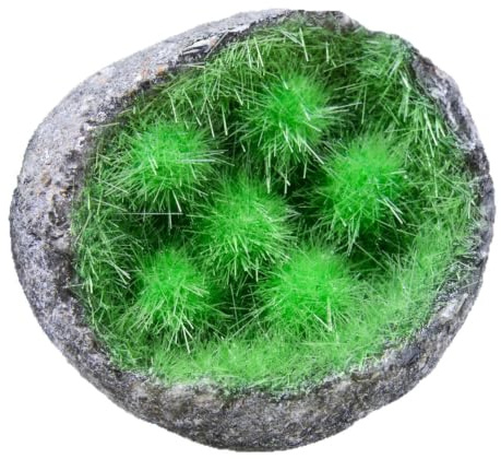 Geoda de cristal cuarzo rutilado verde natural para decoración escritorio