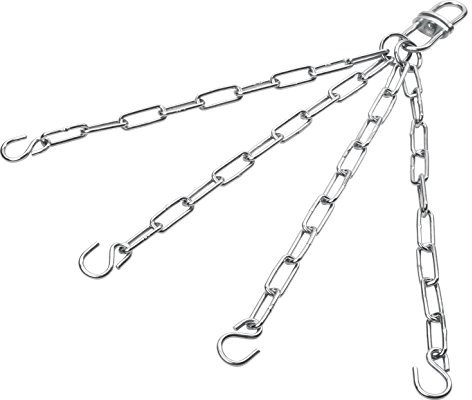 Bad Company 4-Punkt Stahlkette für Boxsäcke und Maisbirnen I 50 cm Heavy Duty verchromte Boxsackhalterung I Max. Gewichtsbelastung bis zu 100 kg