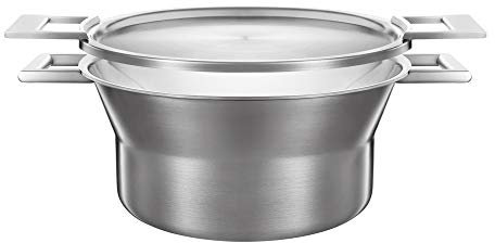 CASTEY - Cacerola Media de Artic, 28 cm, Aluminio, Color Plateado, con Tapa Reversible, Revestimiento Antiadherente, Distribuye de Forma Homogénea el Calor, Resistente y Duradera, Libre de PFOA