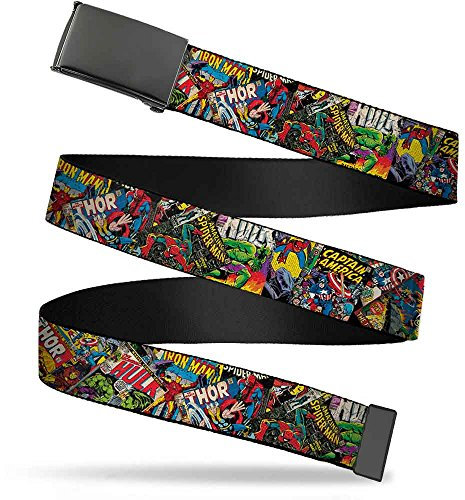 Buckle-Down Herren Web Belt Avengers 1.25 Grtel, Mehrfarbig, 3 cm Breit-Passt Oben-107 cm Pant Größe