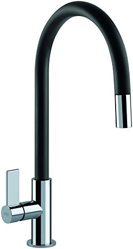 Franke Miscelatore Monocomando Lavello con erogatore Estraibile Ambient Evo 115.0373.950 Chrome/Schwarz, 409x216 mm