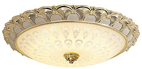 Blau Harz Pfau Edge Schlafzimmer LED Deckenleuchte Lampe huir Glas weiß halbrund Lampenschirm Balkon Deckenleuchte Esszimmer Deckenleuchte Leuchten Modern 50CM-34W