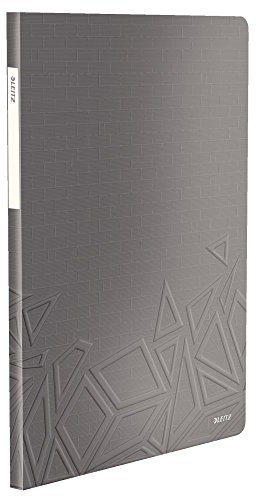 Leitz, A4 Sichtbuch, 20 Klarsichthüllen, Für 40 Blatt, Transparente Hüllen, Matt, Dunkelgrau, Urban Chic, 46510089