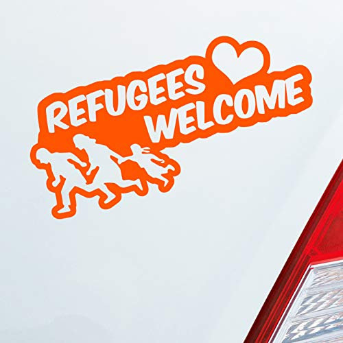Hellweg Druckerei Refugees Welcome Flüchtlinge Willkommen Auto Aufkleber Sticker Heckscheibenaufkleber