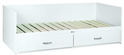 Miami ausziehbares Tagesbett, Holz, Weiss metallic, 204.2 x 94 x 70 cm