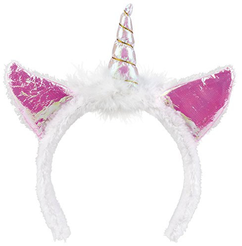 Boland - Einhorn Tiara für Erwachsene, Haarreif mit Horn und Ohren, Unicorn Kostüm, Faschingskostüme, Märchen Kostüme, Junggesellenabschied
