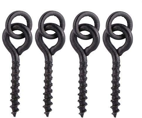 NewShot 30 x Fishing Carp Boilie Bait Screw With Round Link Loop Swivels Carp Fishing Terminal Rig Tackle