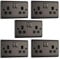 Pack of 5 x BG Nexus NBN22B Twin Switch Sockets Black Nickel 13A