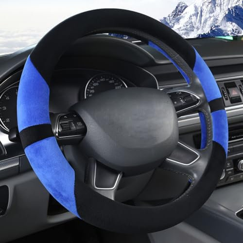 38cm Außendurchmesser Plüsch Auto Fahrzeug Lenkradbezug Beschützer Blau