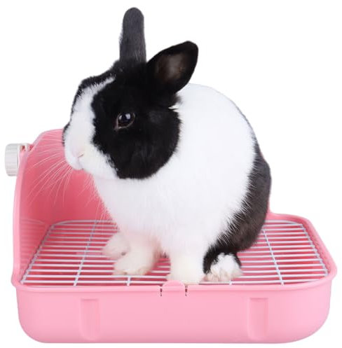 Yuoaes Große Kaninchentoilette, Kaninchenklo, Kleintierstreu, Haustiertoilette, Töpfchentrainer, Ecktoilette, Haustiertoilette, Katzentoilette, für Kaninchen, Meerschweinchen, Frettchen, leicht zu