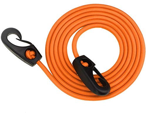189cm elastische Nylon Paddelschleppleine Schleppleine Kajak Kanu Sicherheitsleine mit Doppelendkarabiner(Orange)
