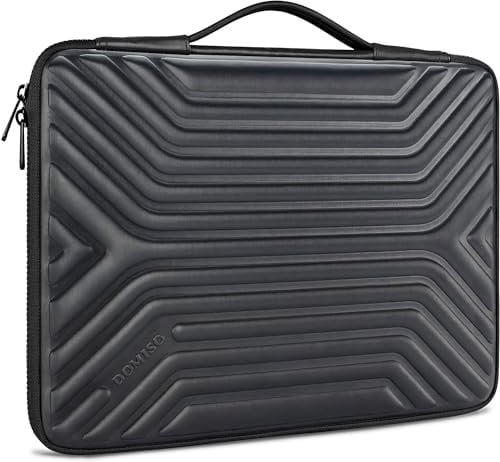 DOMISO 17 Shockproof Waterproof Laptop Sleeve with Handle Lightweight Soft EVA Tablet Protective Case Bag for 17-17.3 Inch Notebook/Dell/Lenovo/Acer/HP/MSI/ASUS, Black