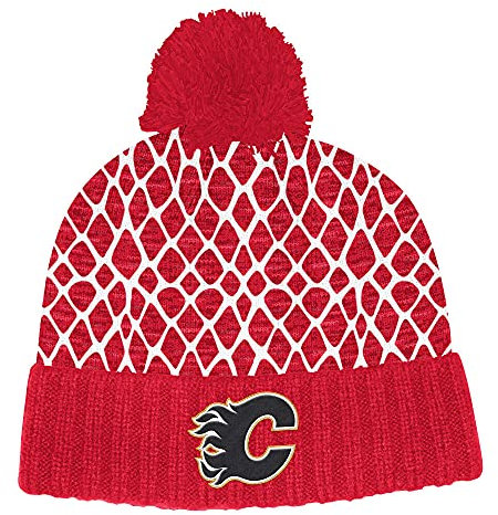 adidas Calgary Flames 2019/20 Culture Cuffed Goal Net NHL Pudelmütze, One Size