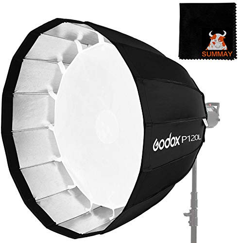 GODOX Sechseckige Softbox 47,2in 120cm Softboxen Bowens Leichte Version Faltbar Parabolic Softbox Blitzgerät Portrait Hochzeits Location Schooting (P120L)