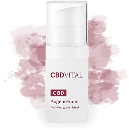CBD Augenserum gegen Falten & Augenringe | Biokosmetik | 75 mg Cannabidiol | 100% vegan | Mit Hyaluron & Traubenelexier | Anti Aging Effekt | Glättet und strafft die gesamte Augenpartie
